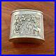 Chinese Export Solid Silver Snuff / Tea Caddy Box House Scene Animals In Trees