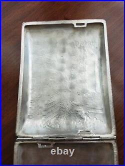 Chinese Export Sterling Silver Cigarette Case Business Card Box Money Holder