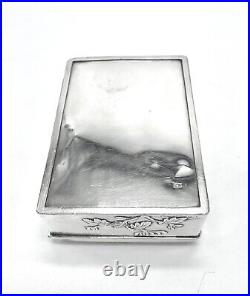 Chinese Export Sterling Silver Double Skinned Repousse Chrysanthemum Box