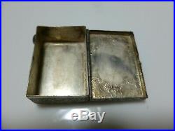 Chinese Export Sterling Silver Floral Flower Carved Trinket Pill Snuff Box