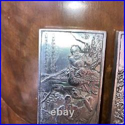Chinese Fine Silver Miniature Plaques Or Screens ZU YIN