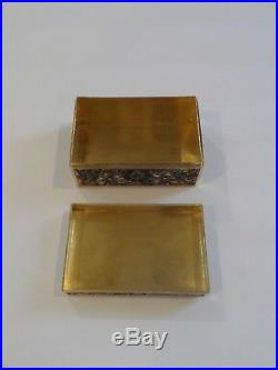 Chinese Gilt Silver Cloisonne Cigarette Box & Ashtrays, Original Fitted Case