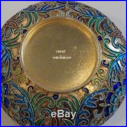 Chinese Gilt Silver Cloisonne Cigarette Box & Ashtrays, Original Fitted Case