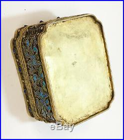 Chinese Gilt Silver Filigree Enamel & Semi-Precious Stone Potpourri Box, c1900