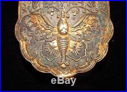 Chinese Gold&silver Boxes gilt bronze plate silver flower vein covered boxes