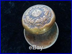 Chinese Gold&silver box gilt bronze hand carved five bats&flowers vein mark