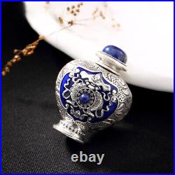 Chinese Natural Persian Lapis Two Fish Gawu Box S925 Purer Silver Necklace
