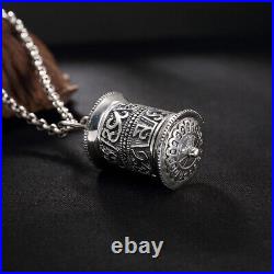 Chinese Om Mani Padme Hum Gawu Box Exquisite S925 Pure Silver Necklace
