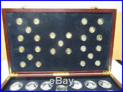 Chinese Panda Silver And Gold Coins Random Date In A Wooden Presentation Box