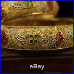 Chinese Qing Dynasty Palace collection Tibetan silver bracelet + Box