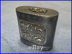 Chinese Silver 3 Piece Opium or Trinket Box