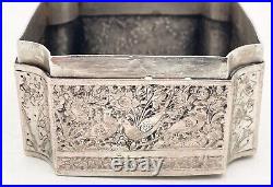 Chinese Silver Box with Bird and Floral Motifs