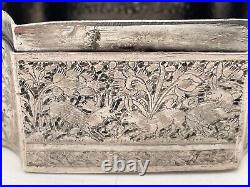 Chinese Silver Box with Bird and Floral Motifs