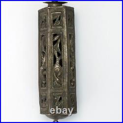 Chinese Silver Carnelian Needle Case with Daoist Figure Pendant 19th Century