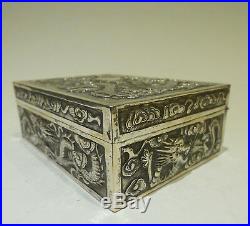 Chinese Silver Cigarette Box, Cedar Lined, Qing Dynasty