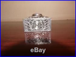 Chinese Silver Filigree Box With Lavender Jade