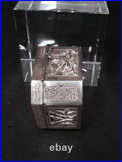 Chinese Silver trinket stash Herb Box with repousse work #2