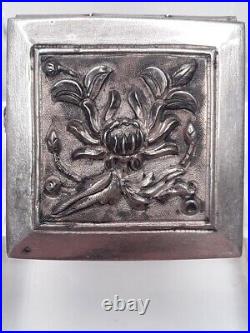 Chinese Silver trinket stash Herb Box with repousse work #3