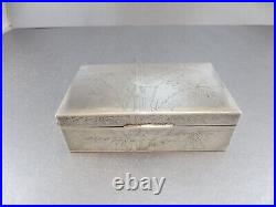 Chinese Sterling Export Cigar Cigarette Box. Bamboo Decoration. Circa 1890