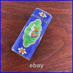 Chinese Sterling Silver & Enamel Box Colorful Birds & Flowers No Monogram