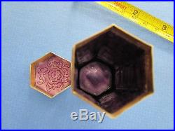 Chinese. Sterling Silver Gold Gilt Enamel Cloisonne Bats Hexagonal Opium B