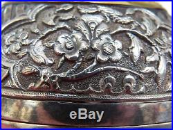 Chinese Straits Betel Nut Box, Silver Gold Gild ca. 1800s Peranakan