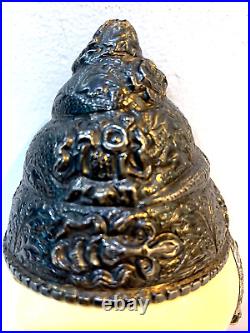 Chinese Tibetan Buddhist Coin Silver Copper Seashell Ritual Object Box 17cm Rare