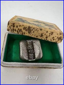 Chinese antique silver ingot 86 g 1.3 inch withbox #L143