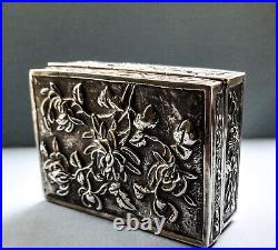 Chinese antique silver snuff box c1860