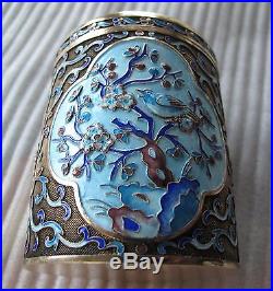 Chinese celadon jade gilded sterling silver enamel tea caddy box jar 332 gr