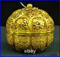 Chinese dynasty silver Gilt flower Lotus vessel Box Jewelry Box storage Boxes