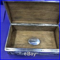 Chinese export dragon silver cigarette / cigar box