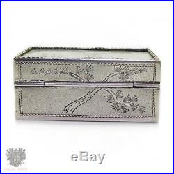 Chinese export silver mother of pearl hand painted portrait vintage pill box