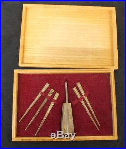 Chinese silver opium tool set, marked. Box 9 x 6, weight 7 Oz. (BI#MK/180529)