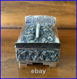 DRAGONS Antique Chinese Export Sterling Snuff Box Trinket Case Nouveau 58 Grams