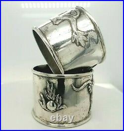 Dragon Napkin Ring Sterling Silver Chinese Export c. 1910 With Box