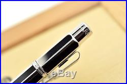 EUC+BOX Caran D'Ache Varius Silver & Black Chinese Lacquer Rhodium Ballpoint Pen