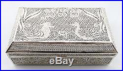 EXQUISITE Vintage 1950s Handmade Chinese Export Silver Filigree Nature Scene BOX
