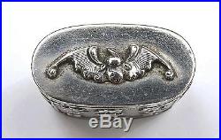 Early 20C Chinese Silver Repousse Bat Figure Figurine Calligraphy Box Mk