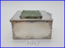 Edward Farmer Sterling silver And Chinese Jade Box Stamped On Base Edward Farmer