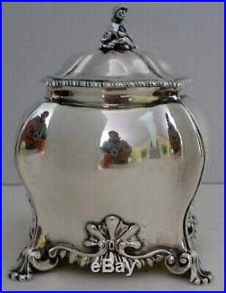 English Chinese Chippendale Georgian Style Sterling Tea Caddy London 1904