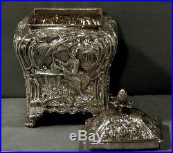 English Sterling Tea Caddy 1771 CHINESE GARDEN