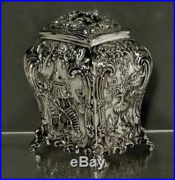 English Sterling Tea Caddy 1833 CHINESE MANNER 17 OZ