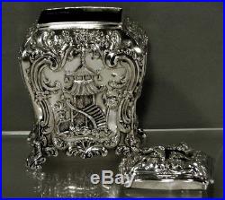 English Sterling Tea Caddy 1833 CHINESE MANNER 17 OZ