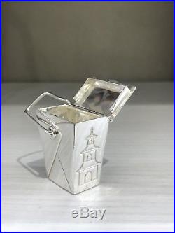 Everyday Objects Tiffany & CO. Sterling Silver Chinese Take Out Food Pill Box