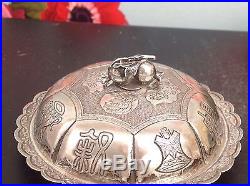 Excellent Chinese Silver Lid Of Box Or Jar, C. 1920