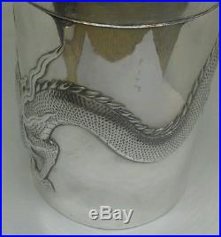 Exceptional Antique Chinese Solid Silver Tea Caddy / Canister By Wang Hing