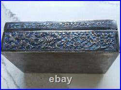 Exceptional Antique Chinese Sterling Silver and Enamel Box One Of A Kind