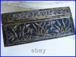 Exceptional Antique Chinese Sterling Silver and Enamel Box One Of A Kind