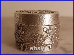 Exquisite Antique Chinese Wang Hing Silver Blossom Box 1890